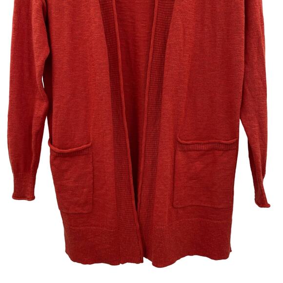 Madewell Bradley Open Front Knit Cardigan in Red Orange Sz XXS Boyfriend Sweater - Picture 4 of 15